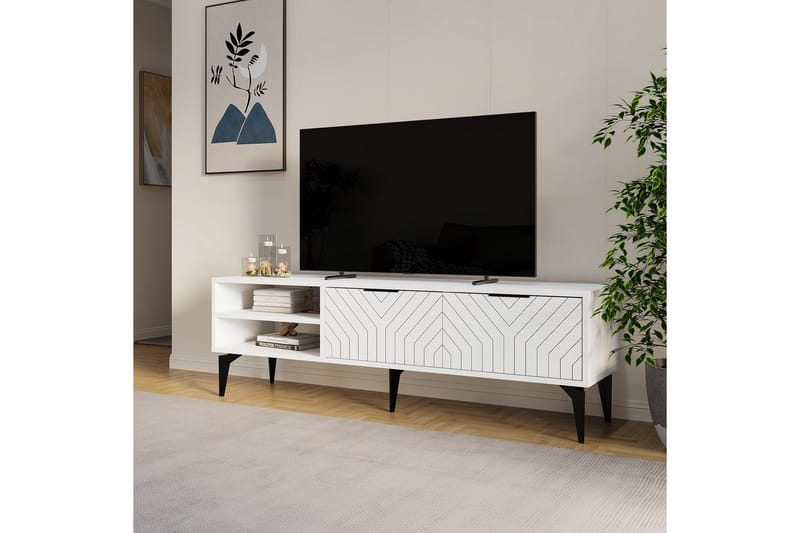 Lyven Tv-bænk 160 cm - Hvid - Møbler - TV borde & mediemøbler - TV-borde