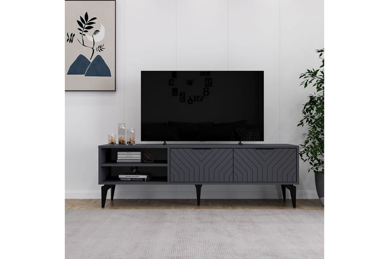 Lyven Tv-bænk - Grå - Møbler - TV borde & mediemøbler - TV-borde