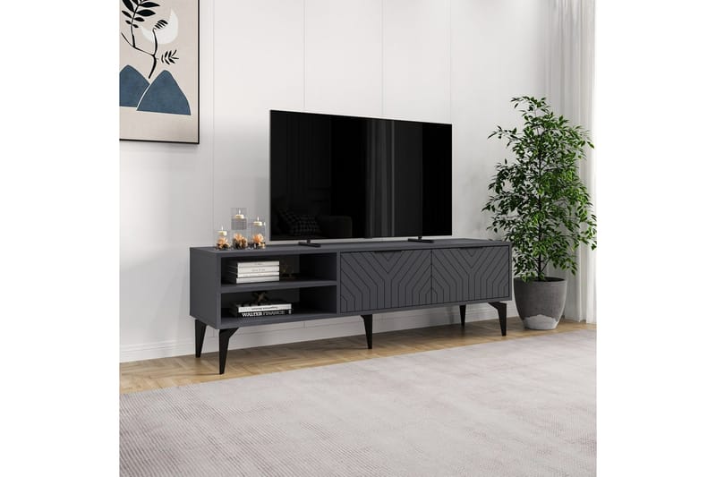 Lyven Tv-bænk - Grå - Møbler - TV borde & mediemøbler - TV-borde