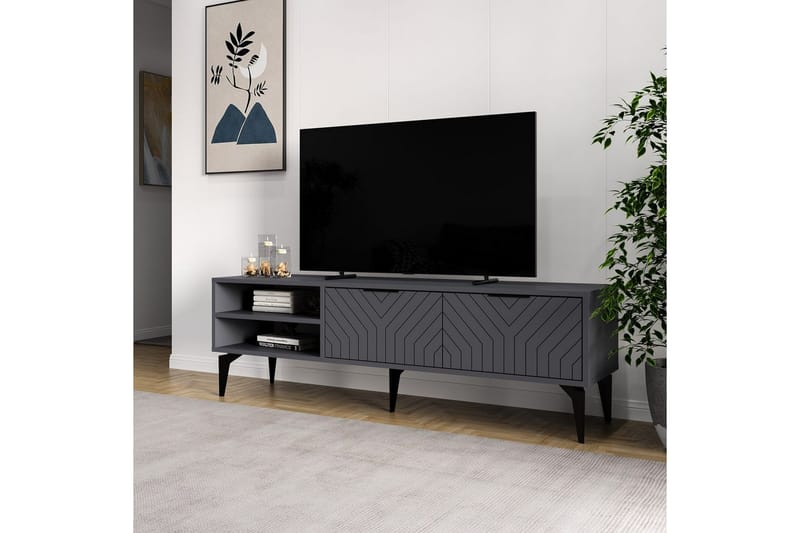 Lyven Tv-bænk - Grå - Møbler - TV borde & mediemøbler - TV-borde