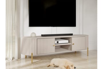 Maggio Gulvstående TV-bænk 175 cm med Opbevaring i Malet Træ - Beige - Møbler - TV borde & mediemøbler - TV-borde