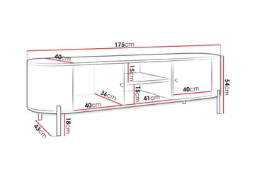 Maggio TV-bænk 175x43 cm - Beige - Møbler - TV borde & mediemøbler - TV-borde