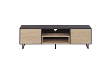Maine Fritstående TV-bord 140 cm med Opbevaring i Lyst Træ - Mørkebrun - Møbler - TV borde & mediemøbler - TV-borde