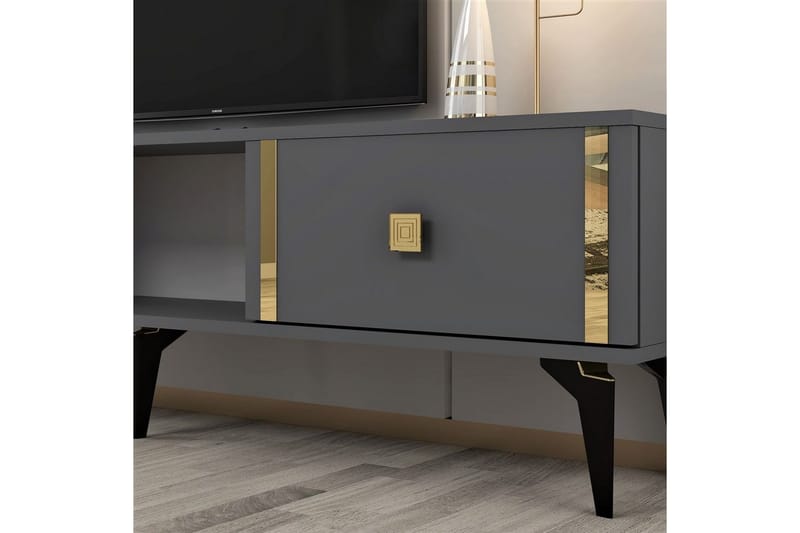 Male TV-bænk 150 cm - Antracit/Guld - Møbler - TV borde & mediemøbler - TV-borde