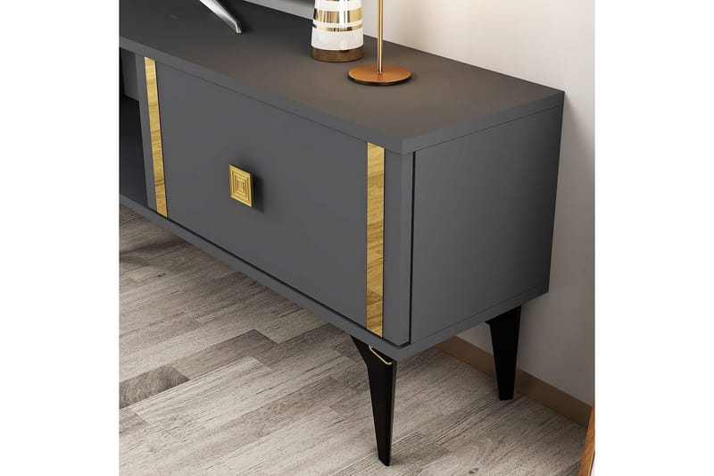 Male TV-bænk 150 cm - Antracit/Guld - Møbler - TV borde & mediemøbler - TV-borde
