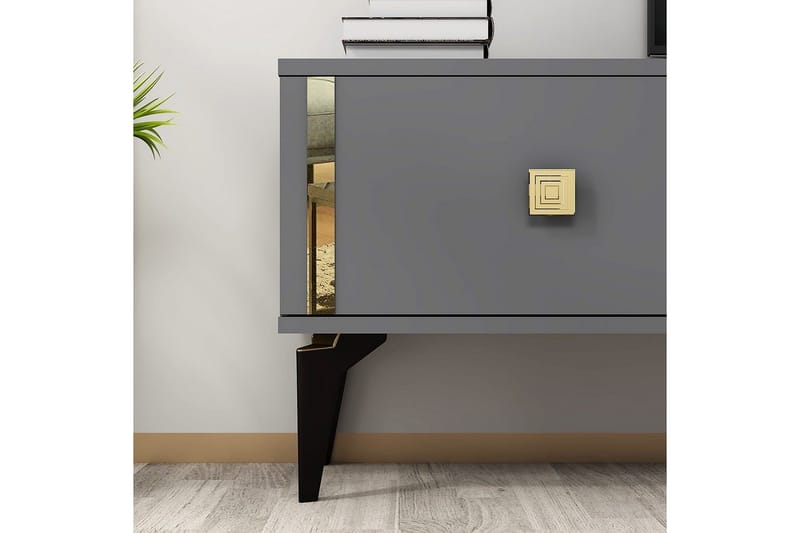 Male TV-bænk 150 cm - Antracit/Guld - Møbler - TV borde & mediemøbler - TV-borde