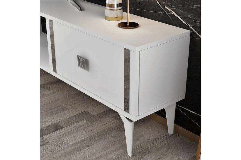 Male TV-bænk 150 cm - Hvid/Sølv - Møbler - TV borde & mediemøbler - TV-borde