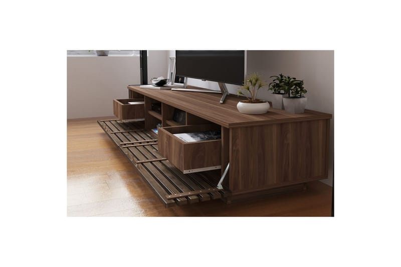 Malric TV-bænk 180 cm i Eg - Brun - Møbler - TV borde & mediemøbler - TV-borde