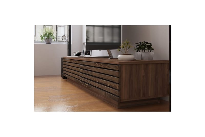 Malric TV-bænk 180 cm i Eg - Brun - Møbler - TV borde & mediemøbler - TV-borde