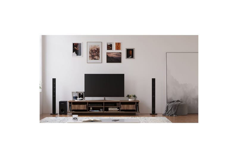 Malric TV-bænk 180 cm i Eg - Brun - Møbler - TV borde & mediemøbler - TV-borde