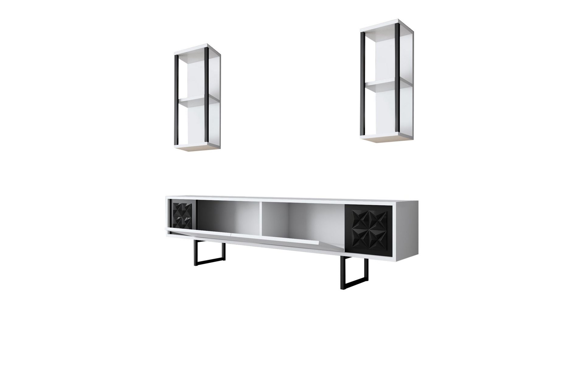 Manchan Tv-bænk 180 cm - Hvid/Sort - Møbler - TV borde & mediemøbler - TV-borde