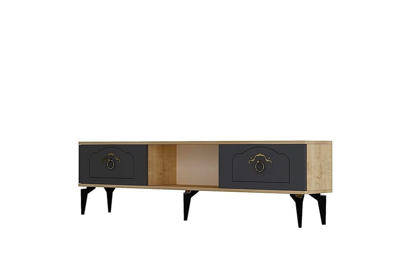 Maren TV-bænk 150 cm - Eg/Antracit - Møbler - TV borde & mediemøbler - TV-borde