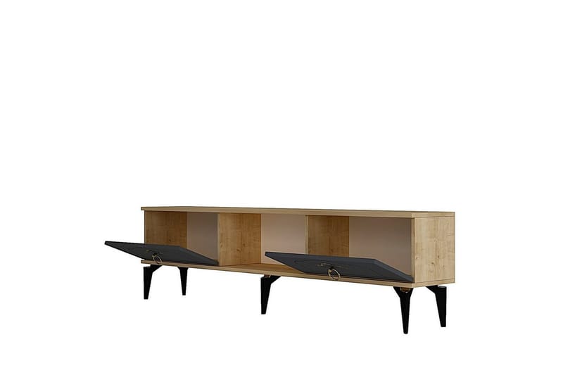 Maren TV-bænk 150 cm - Eg/Antracit - Møbler - TV borde & mediemøbler - TV-borde