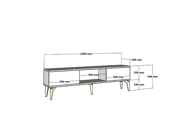 Maren TV-bænk 150 cm - Eg/Hvid - Møbler - TV borde & mediemøbler - TV-borde