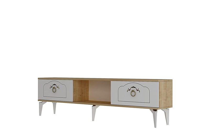 Maren TV-bænk 150 cm, Eg/Hvid