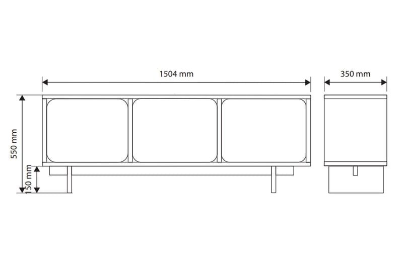 Marinport TV-bænk 150 cm - Beige - Møbler - TV borde & mediemøbler - TV-borde