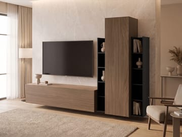 Marlic tv-møbel 230 cm - Brun|sort - Møbler - TV borde & mediemøbler - Tv-møbelsæt