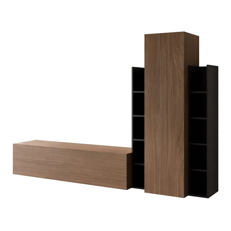 Marlic tv-møbel 230 cm, Brun|sort