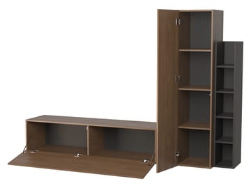 Marlic tv-møbel 230 cm - Brun|sort - Møbler - TV borde & mediemøbler - Tv-møbelsæt