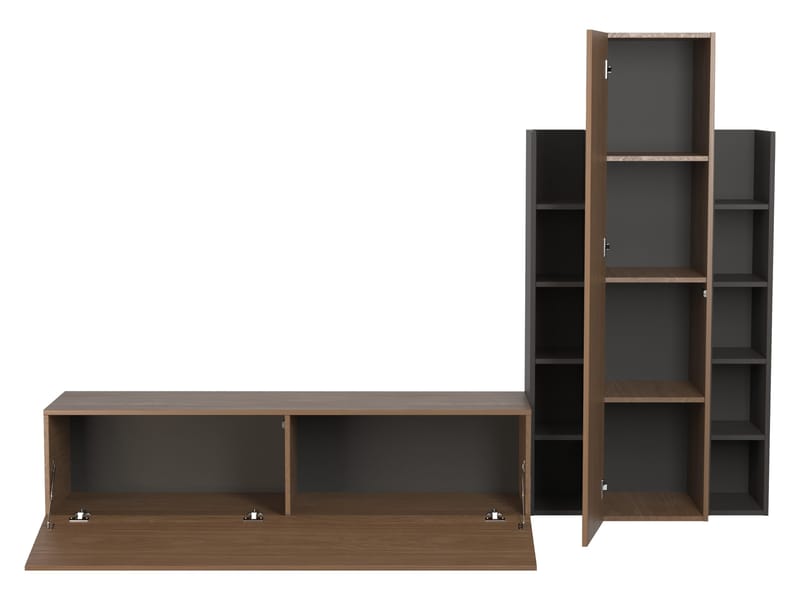 Marlic tv-møbel 230 cm - Brun|sort - Møbler - TV borde & mediemøbler - Tv-møbelsæt