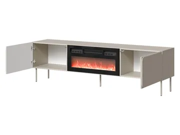 Marros TV-bord 200 cm med Elektrisk Pejs - Beige - Møbler - TV borde & mediemøbler - TV-borde
