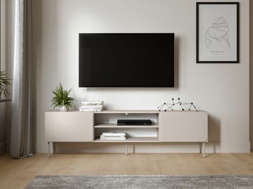 Marros TV-bord 200 cm med Hylder - Beige - Møbler - TV borde & mediemøbler - TV-borde