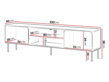 Marros TV-bord 200 cm med Hylder - Beige - Møbler - TV borde & mediemøbler - TV-borde