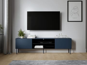 Marros TV-bord 200 cm med Hylder - Blå - Møbler - TV borde & mediemøbler - TV-borde