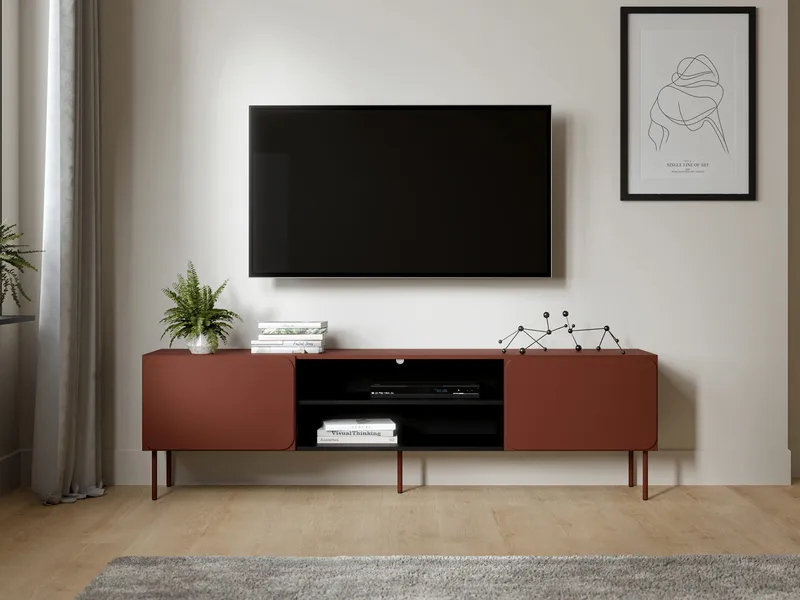 Marros TV-bord 200 cm med Hylder - Toscansk rød - Møbler - TV borde & mediemøbler - TV-skab