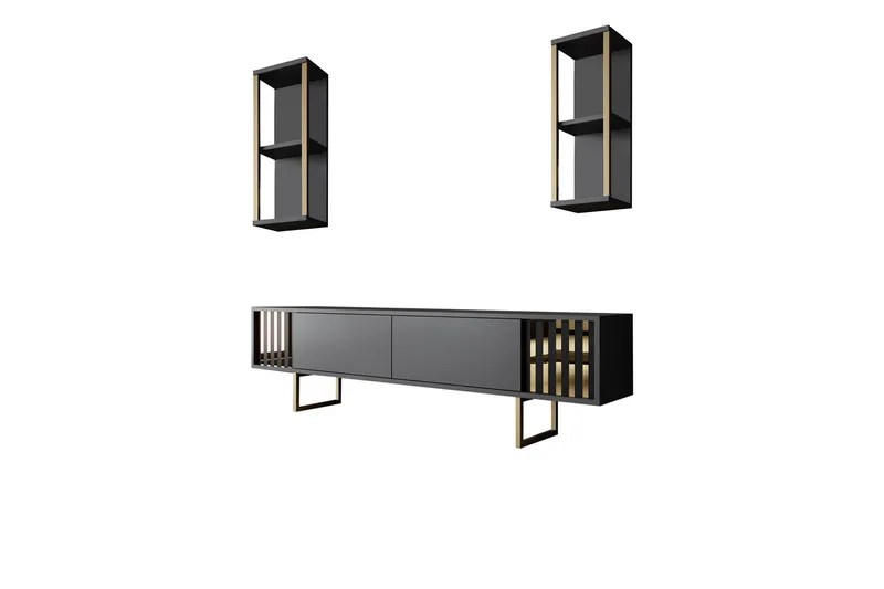 Masatomo Tv-bænk 180 cm, Antracit/Sort