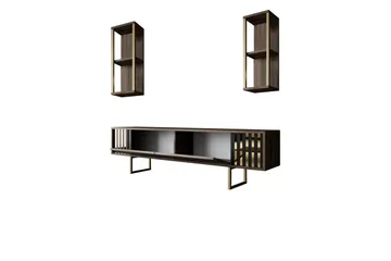 Masatomo Tv-bænk 180 cm - Valnød/Sort - Møbler - TV borde & mediemøbler - TV-borde