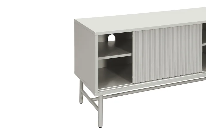 Matterhorn Smal TV-bænk med opbevaring 40 cm dyb 157 cm bred 58 cm høj - Beige - Møbler - TV borde & mediemøbler - TV-borde