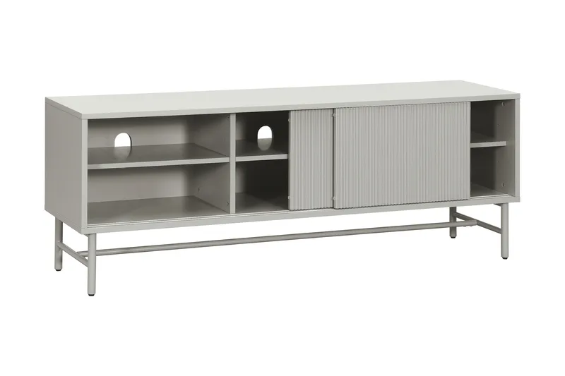 Matterhorn Smal TV-bænk med opbevaring 40 cm dyb 157 cm bred 58 cm høj - Beige - Møbler - TV borde & mediemøbler - TV-borde