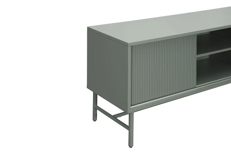 Matterhorn Smal TV-bænk med opbevaring 40 cm dyb 157 cm bred 58 cm høj - Grøn - Møbler - TV borde & mediemøbler - TV-borde