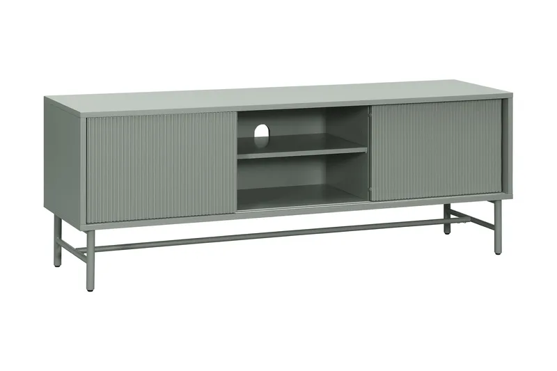 Matterhorn Smal TV-bænk med opbevaring 40 cm dyb 157 cm bred 58 cm høj, Grøn