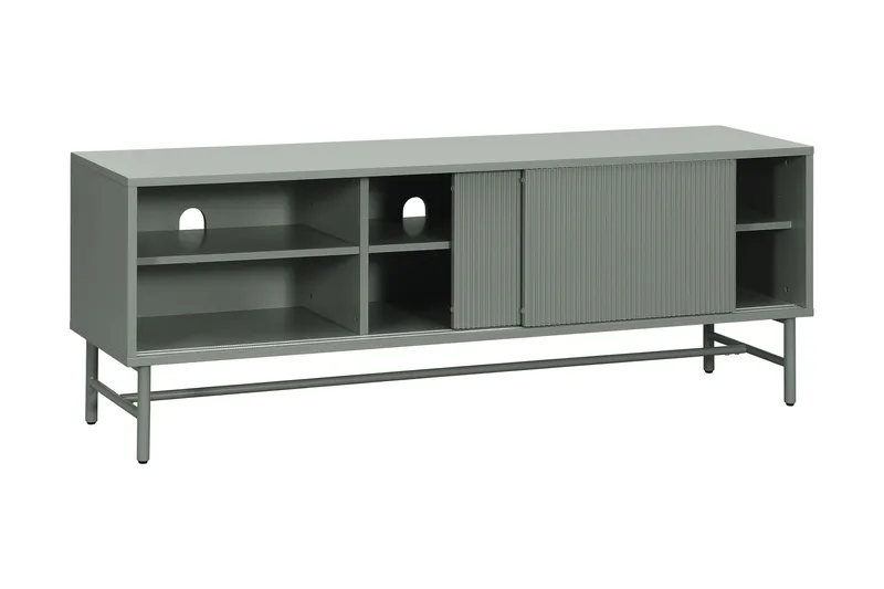 Matterhorn Smal TV-bænk med opbevaring 40 cm dyb 157 cm bred 58 cm høj - Grøn - Møbler - TV borde & mediemøbler - TV-borde
