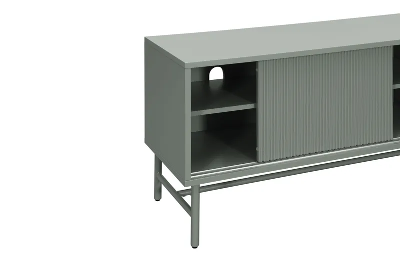 Matterhorn Smal TV-bænk med opbevaring 40 cm dyb 157 cm bred 58 cm høj - Grøn - Møbler - TV borde & mediemøbler - TV-borde