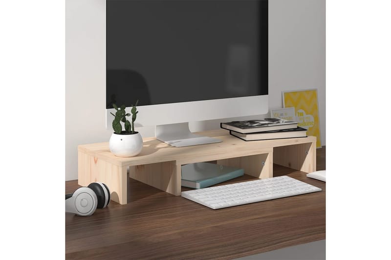 beBasic skærmstander 60x24x10,5 cm massivt fyrretræ - Brun - Møbler - TV borde & mediemøbler - Mediestativ & vægbeslag