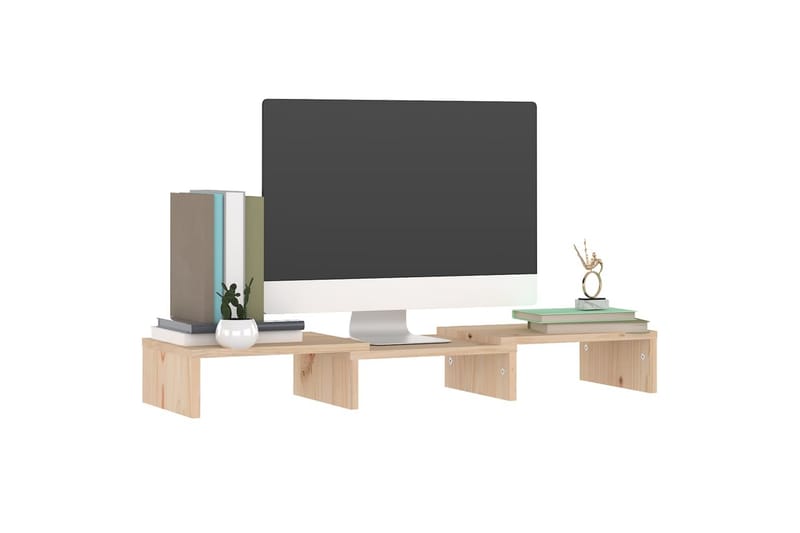 beBasic skærmstander 60x24x10,5 cm massivt fyrretræ - Brun - Møbler - TV borde & mediemøbler - Mediestativ & vægbeslag