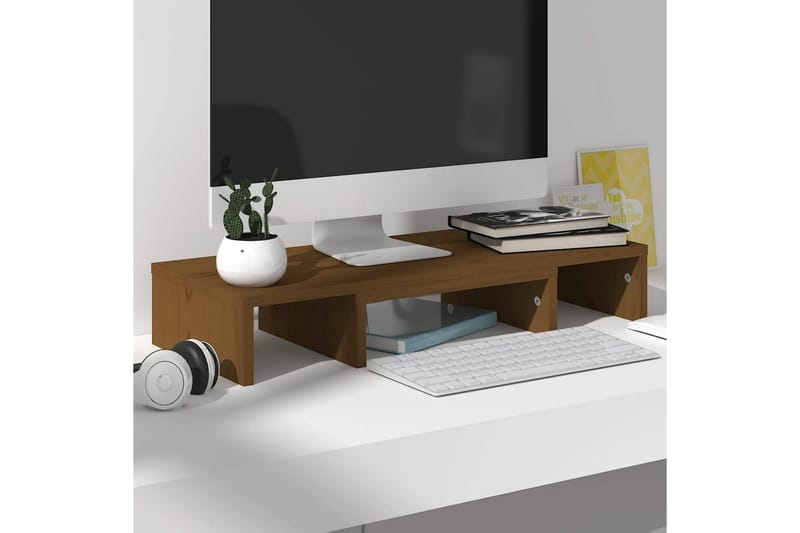 beBasic skærmstander 60x24x10,5 cm massivt fyrretræ gyldenbrun - Brun - TV ophæng & TV stativ - Mediestativ & vægbeslag