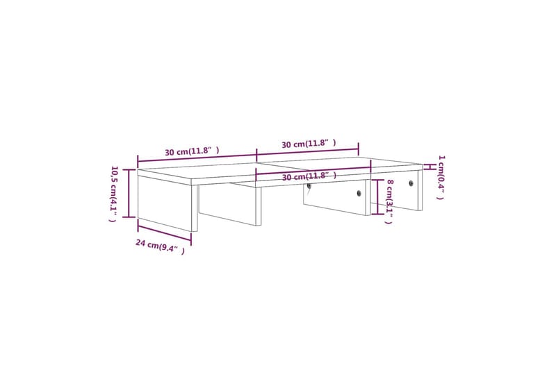 beBasic skærmstander 60x24x10,5 cm massivt fyrretræ gyldenbrun - Brun - TV ophæng & TV stativ - Mediestativ & vægbeslag