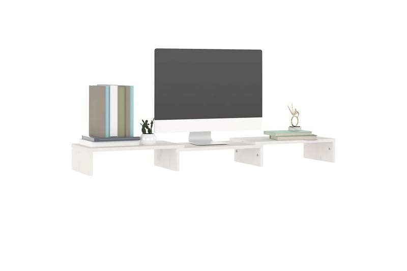 beBasic skærmstander 80x24x10,5 cm massivt fyrretræ hvid - Hvid - Møbler - TV borde & mediemøbler - Mediestativ & vægbeslag