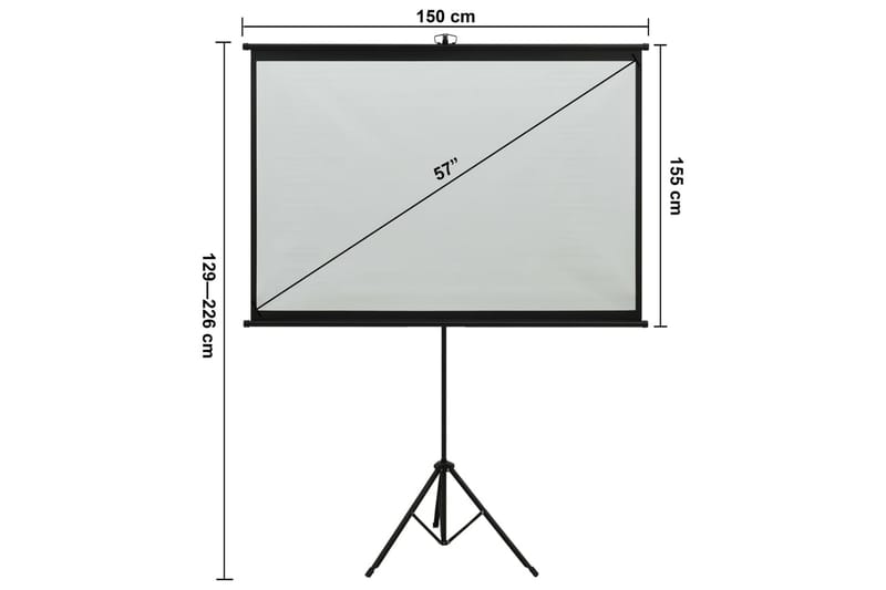 Projektorlærred Med Trefod 57 1:1 - Projektorbeslag