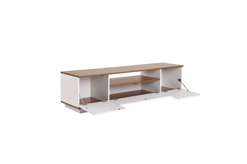 Meni Tv-bænk 180 cm - Hvid/Brun - Møbler - TV borde & mediemøbler - TV-borde