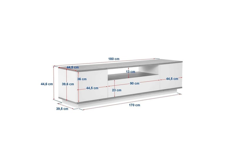 Meni Tv-bænk 180 cm - Mørk brun/Taupe - Møbler - TV borde & mediemøbler - TV-borde