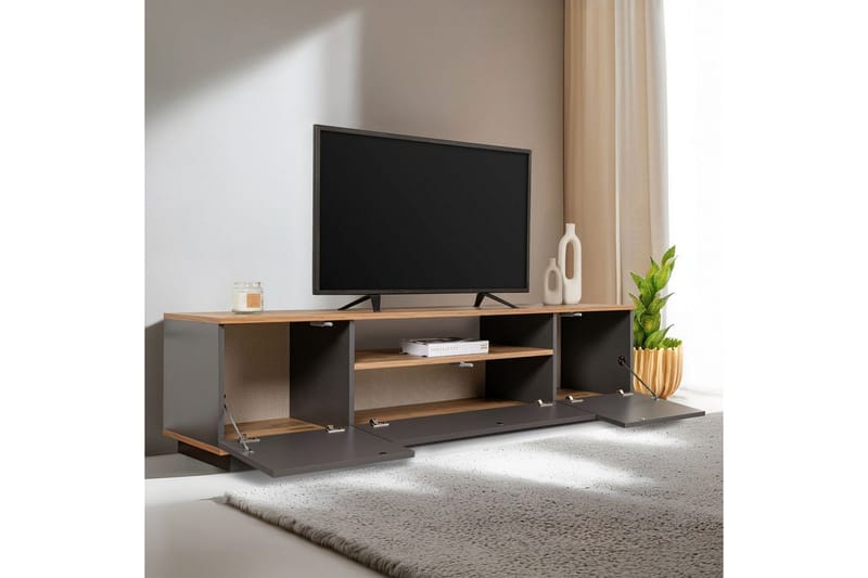 Meni Tv-bænk 180 cm - Natur/Antracit - Møbler - TV borde & mediemøbler - TV-borde