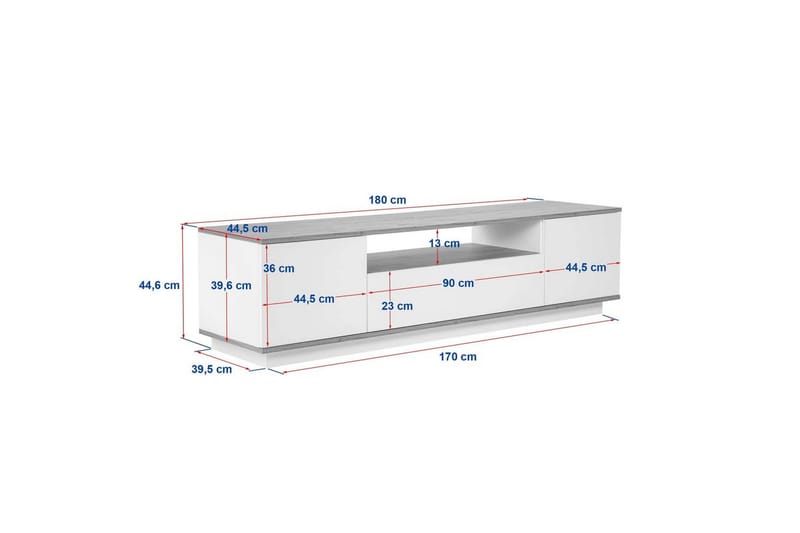 Meni Tv-bænk 180 cm - Natur/Antracit - Møbler - TV borde & mediemøbler - TV-borde
