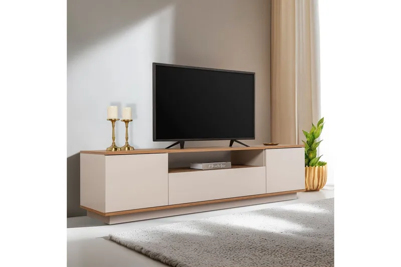 Meni Tv-bænk 180 cm - Natur/Gul - Møbler - TV borde & mediemøbler - TV-borde
