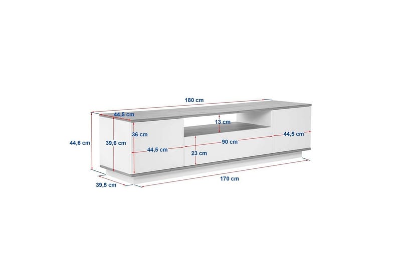 Meni Tv-bænk 180 cm - Natur/Gul - Møbler - TV borde & mediemøbler - TV-borde