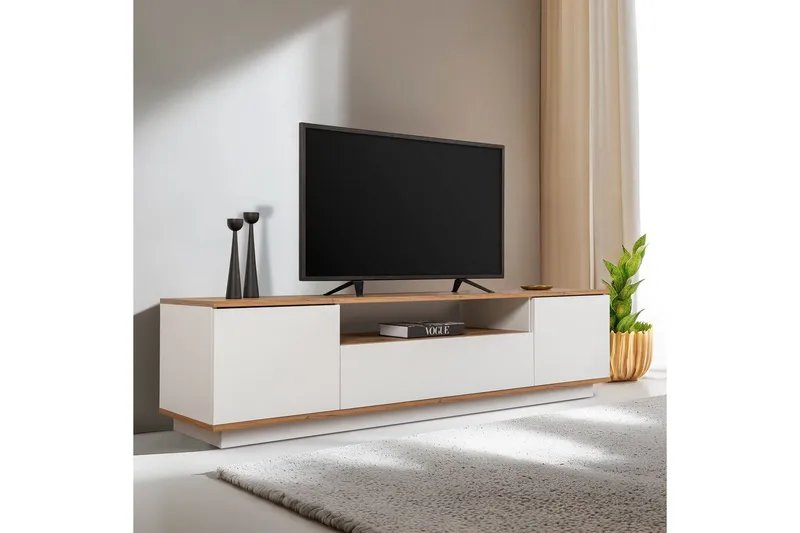 Meni Tv-bænk 180 cm - Natur/Hvid - Møbler - TV borde & mediemøbler - TV-borde